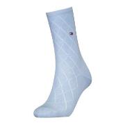 Tommy Hlfiger Women Premium Argyle Socks Strømper Lysblå Str 39/42 Dam...