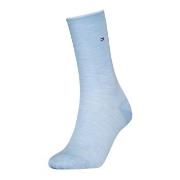 Tommy Hlfiger Women Roll Top Wool Socks Strømper Lysblå Str 35/38 Dame