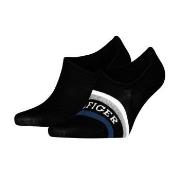Tommy Men Tab Footie Socks Strømper 2P Svart Str 43/46
