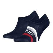 Tommy Men Tab Footie Socks Strømper 2P Marine Str 39/42