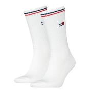 Tommy Uni TJ Iconic Crew Socks Strømper 2P Hvit Str 39/42