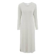 Damella Bamboo Plain Long Sleeve Nightdress Grå Bambus Large Dame