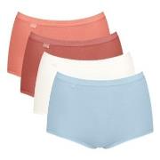 Sloggi Truser 4P Basic Plus Maxi Panty Blå/Oransje bomull 38 Dame