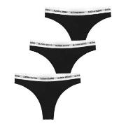 Björn Borg Truser 3P Logo Thong Svart bomull X-Large Dame
