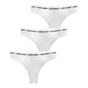 Björn Borg Truser 3P Logo Thong Hvit bomull Large Dame