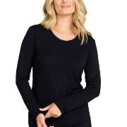 Damella Bamboo Long Sleeve Top Svart Bambus Small Dame