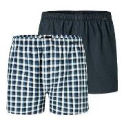 Schiesser 2P Boxershorts multipack Lysblå Rutete bomull 4XL Herre
