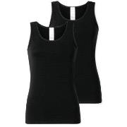 Schiesser 2P Modern Lace Top Svart bomull 40 Dame