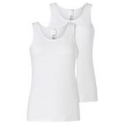 Schiesser 2P Modern Lace Top Hvit bomull 40 Dame