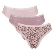 Sloggi Truser 3P GO Crush High Leg Briefs Sand/rosa bomull X-Large Dam...