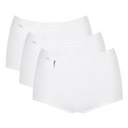 Sloggi Truser 3P Pearl Maxi Hvit bomull 52 Dame