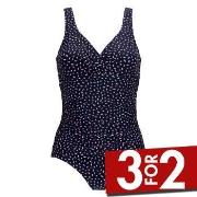 Damella Fiona Swimsuit Pattern Marine/Rød 36 Dame