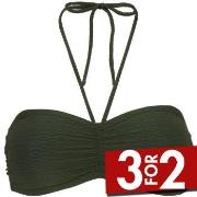 Damella Olivia Textured Padded Bikini Bra Mørkgrørnn  nylon 36 Dame