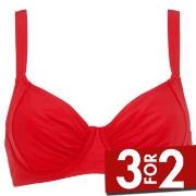 Damella Sophia Basic Underwired Bikini Bra Rød polyester B 46 Dame