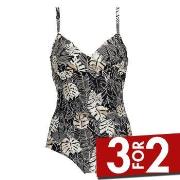 Damella Tara Swimsuit Pattern Svart Mønster 42 Dame