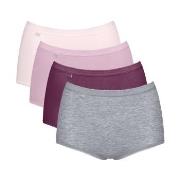 Sloggi Truser 4P Basic Plus Maxi Panty Rosa/Grå bomull 44 Dame