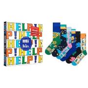 Happy socks Strømper 6P The Beatles Vinyl Gift Box Svart mønstret bomu...
