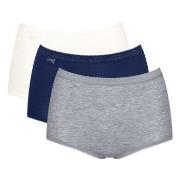 Sloggi Truser 3P Basic Plus Maxi Colored Blå/Grå bomull 58 Dame