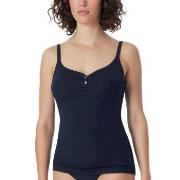 Schiesser Fine Rib Spaghetti Top Mørkblå bomull Large Dame