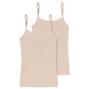 Schiesser 2P Modal Essentials Spaghetti Strap Tops Beige Medium Dame