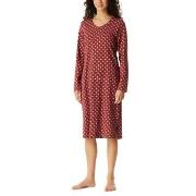 Schiesser Comfort Essentials Longsleeve Sleepshirt Rød bomull 46 Dame