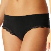 Schiesser Truser Unique Cotton Lace Brazilian Brief Svart bomull XX-La...