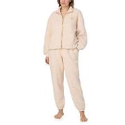 DKNY Chill In Style Zip Top Jogger Set Beige polyester Medium Dame
