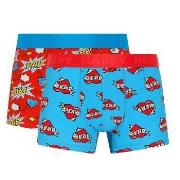 Happy socks 2P Super Dad Boxershorts Blå bomull Large Herre
