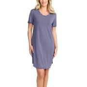 Damella Bamboo Plain Short Sleeve Nightdress Blå Bambus Large Dame