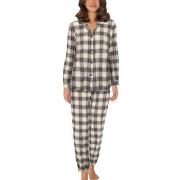 Lady Avenue Cotton Flannel Pyjamas Blå/Brun bomull Large Dame