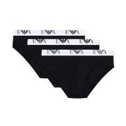 Armani Stretch Jersey Briefs With Logo 3P Svart bomull X-Large Herre