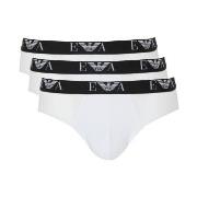 Armani Stretch Jersey Briefs With Logo 3P Hvit bomull XX-Large Herre