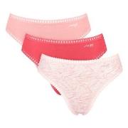 Sloggi Truser 3P GO Crush High Leg Briefs Rød/Rosa bomull X-Large Dame