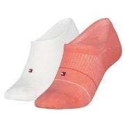Tommy Hilfiger Strømper 2P Cotton Blend Logo Footie Socks Korall/Hvit ...