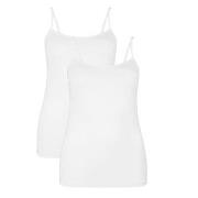 Bamboo basics 2P Vera Knitted Spaghetti Top Hvit Medium Dame