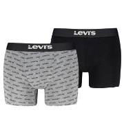 Levis 2P Men Logo Boxer Briefs Grå/Svart bomull Small Herre