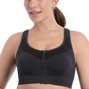 Anita BH Active Front Zip Sports Bra Mørkgrå  nylon Large Dame