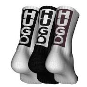 HUGO Strømper 3P Back Label Socks Hvit/Svart Str 43/46