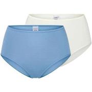 Schiesser Truser 2P Modal Essentials Midi Slips Hvit/Blå modal 42 Dame