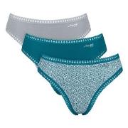 Sloggi Truser 3P GO Crush High Leg Briefs Turkis Mønster bomull X-Larg...