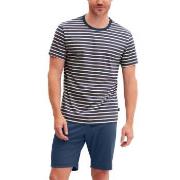 Calida Relax Streamline 2 Short Pyjamas Indigoblå bomull Large Herre