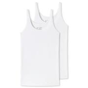 Schiesser 2P 95-5 Organic Cotton Top Hvit bomull 36 Dame