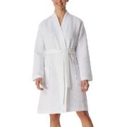 Schiesser Essentials Waffle Bathrobe Hvit bomull X-Large Dame