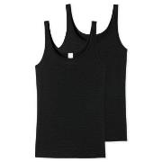 Schiesser 2P Modal Essentials Tank Tops Svart 46 Dame