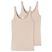 Schiesser 2P Modal Essentials Tank Tops Beige 44 Dame
