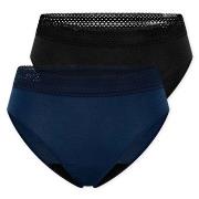 Schiesser Truser 2P Care Rio Period Pants Svart/Blå bomull 44 Dame