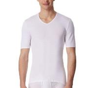 Schiesser Short Sleeve V-Neck Shirt Hvit bomull XX-Large