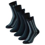 Schiesser Strømper 5P Women Blue Bird Socks Svart/Marine/Hvit Str 35/3...