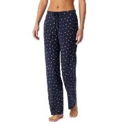 Schiesser Mix and Relax Long Cotton Pants Hvit/Marine bomull 40 Dame