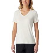 Schiesser Women Mix and Relax V-neck T-Shirt Benhvit modal 46 Dame